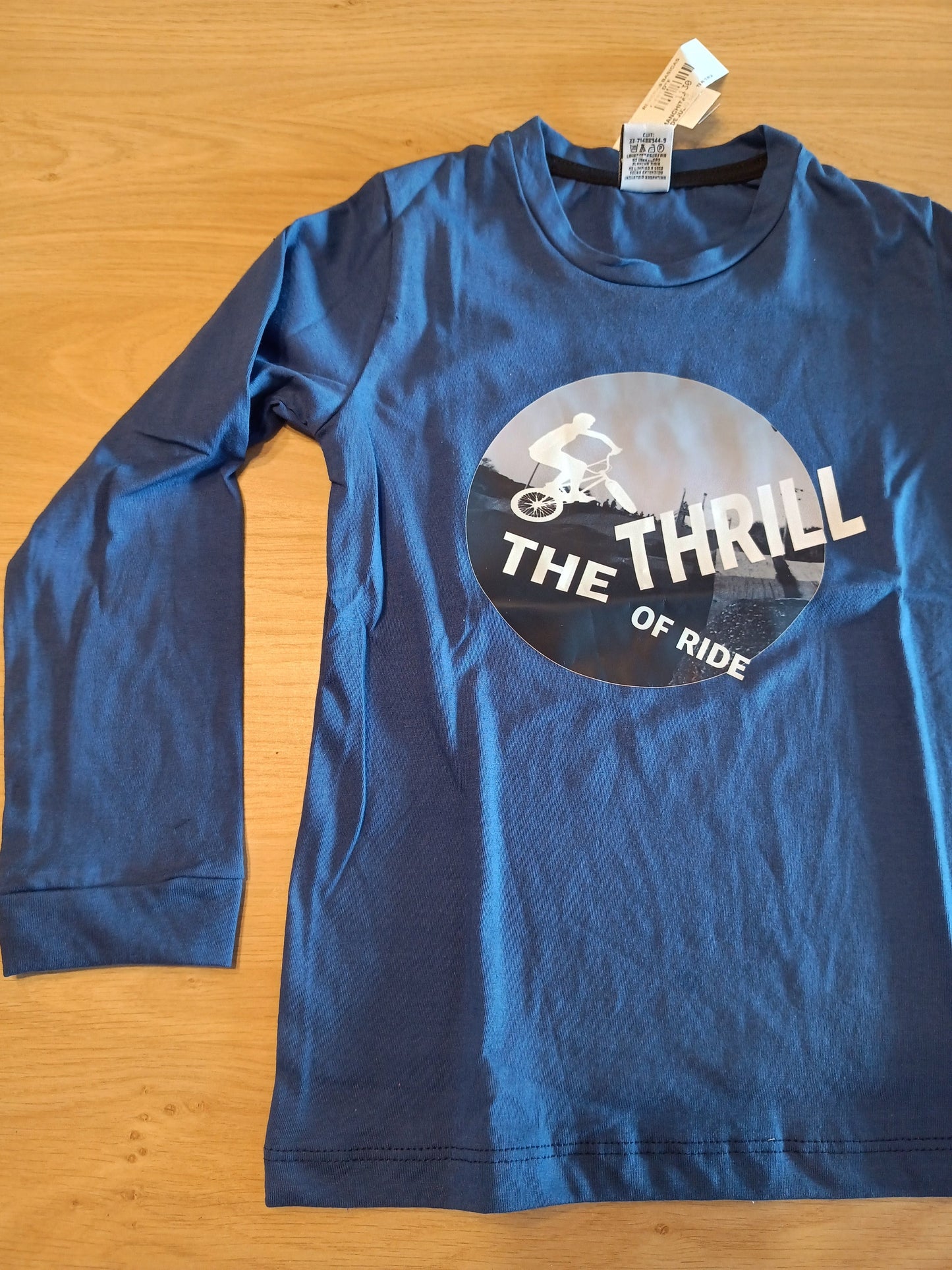 tshirt blue bicycle boy