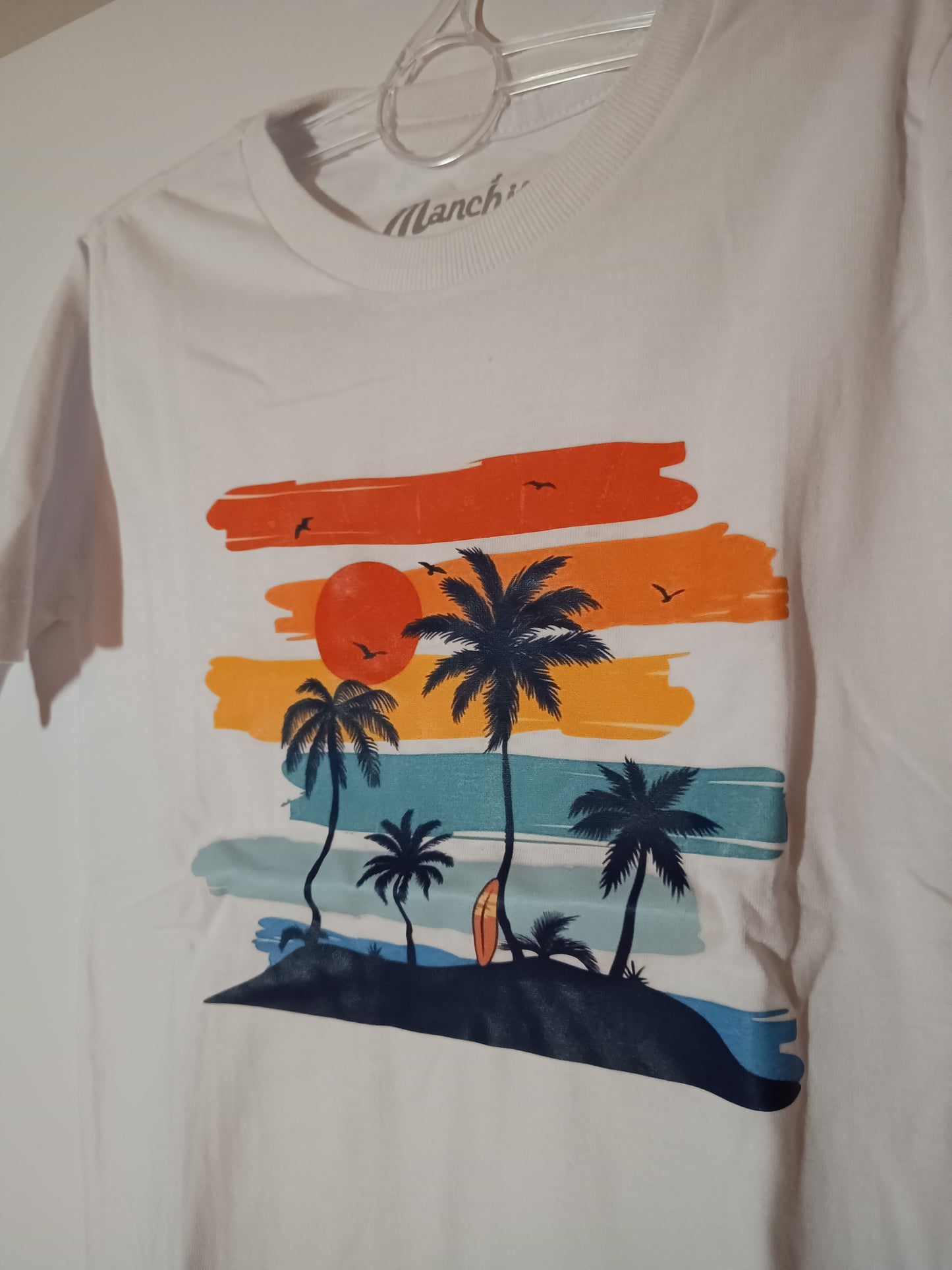 white beach shirt