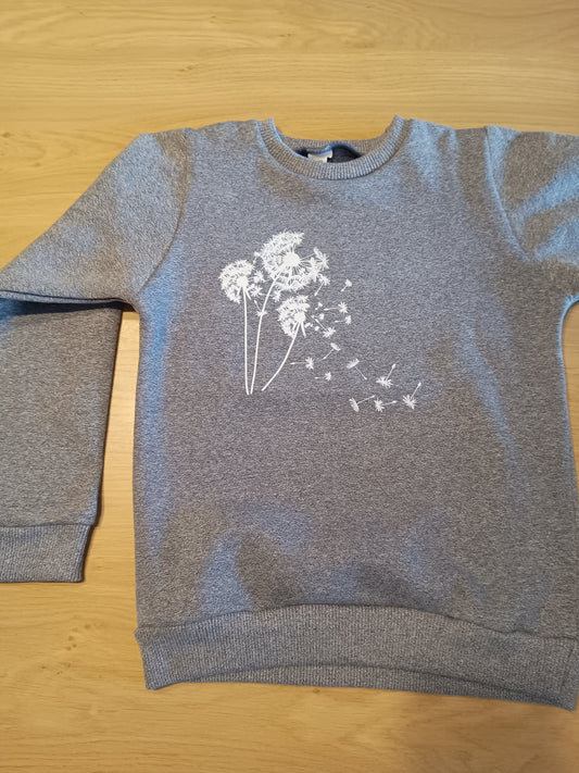 Pullover grey with flower