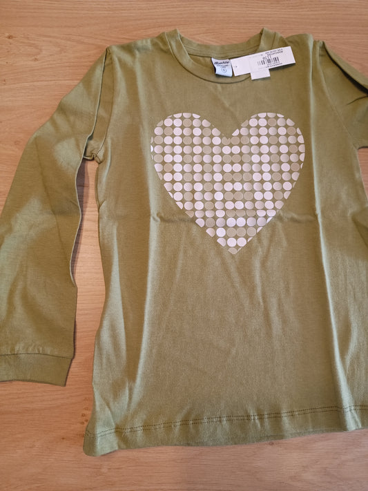 tshirt green heart girl