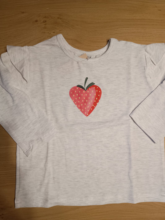 Tshirt grey strawberry girl