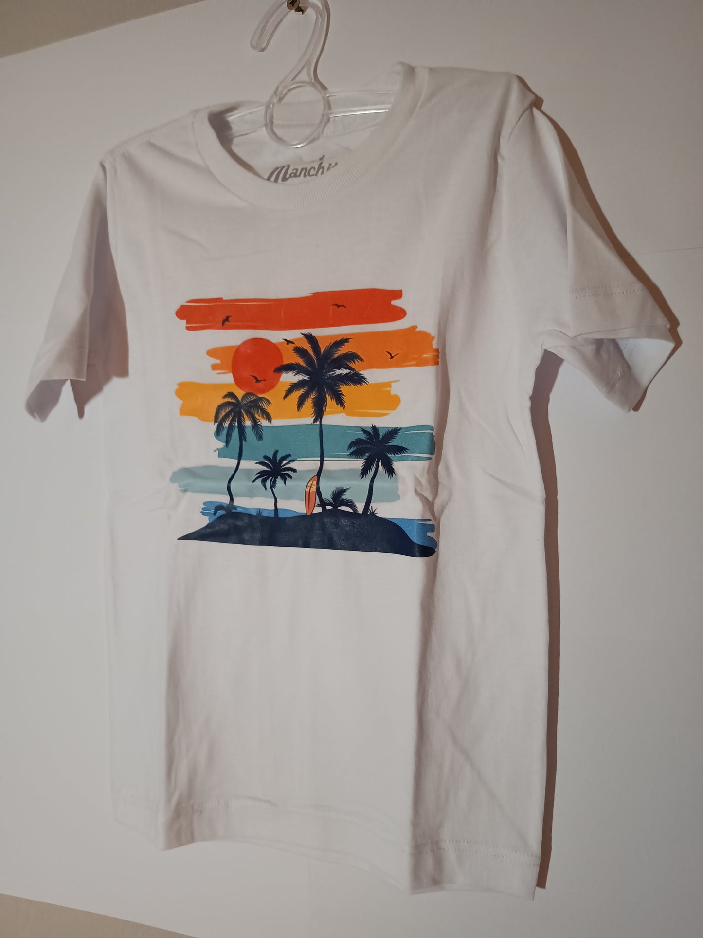 white beach shirt